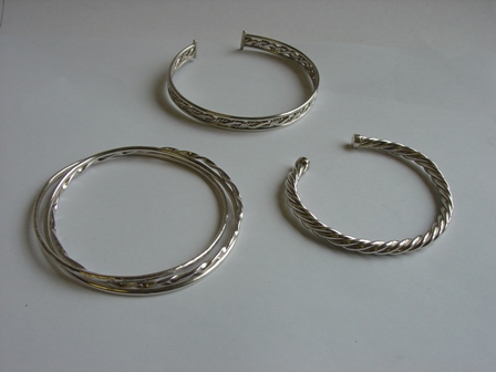 Twisted Silver Bangles