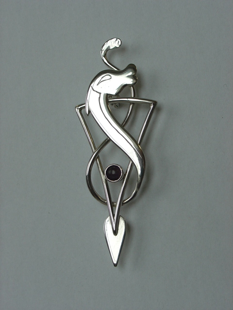 Silver animal brooch