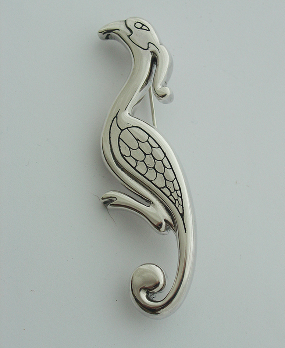 Cast Silver  Bird Brooch