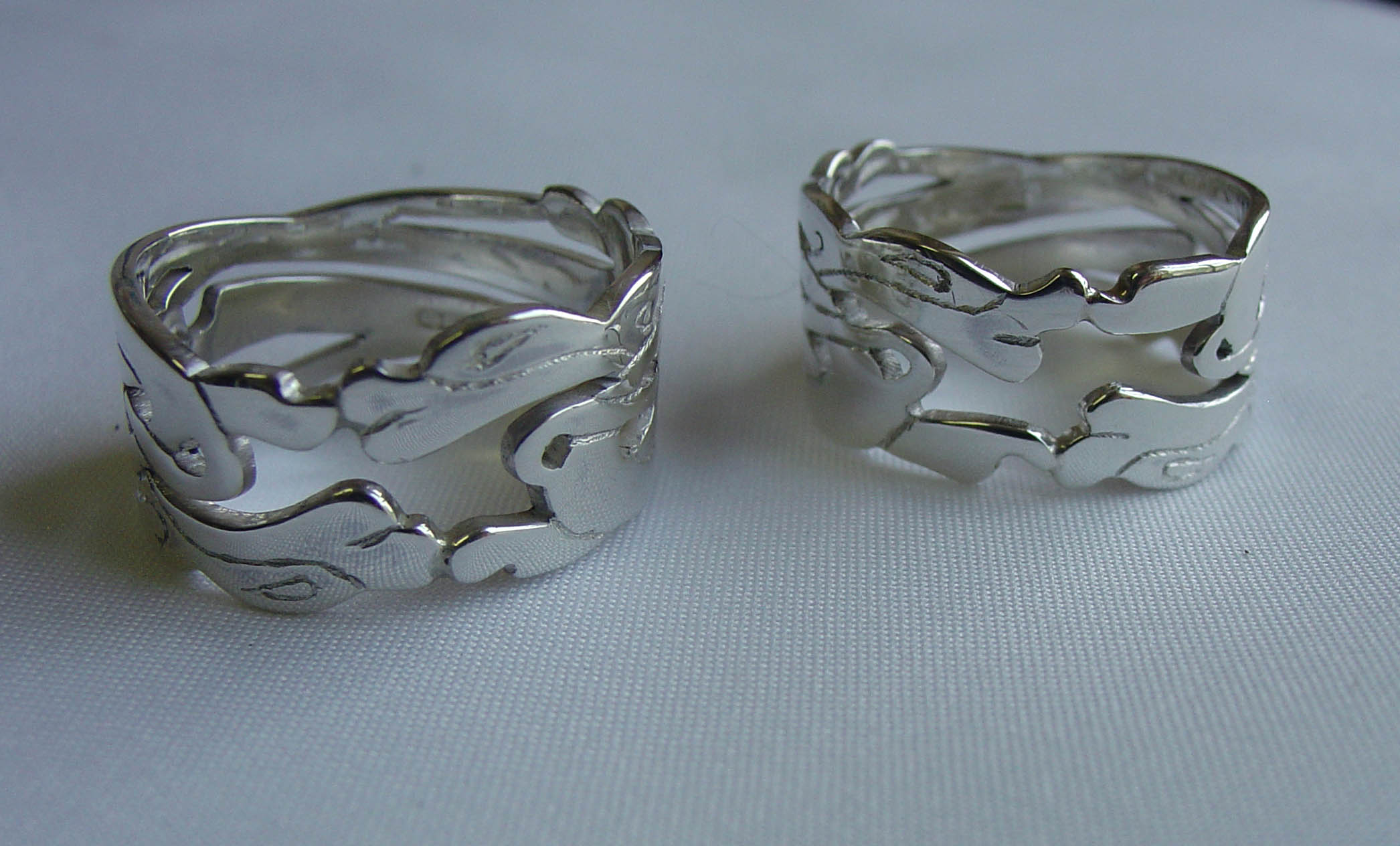 Silver animal cut out rings