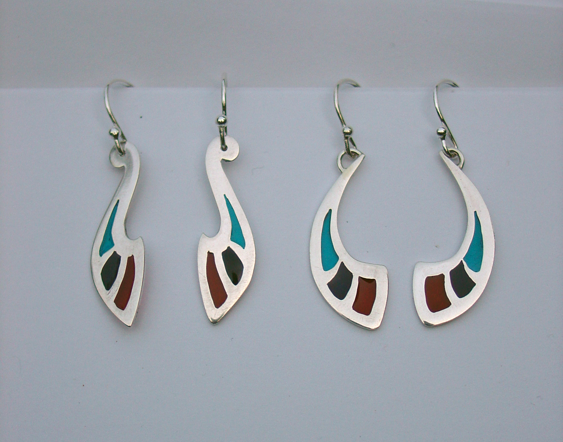 Silver and resin earrings