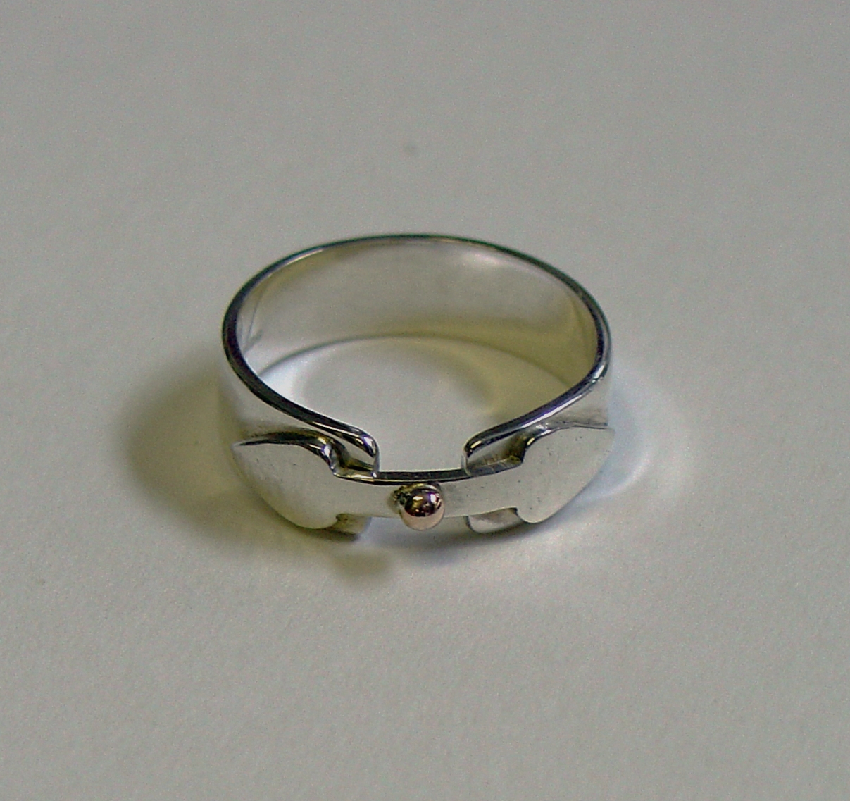 Silver and gold ring