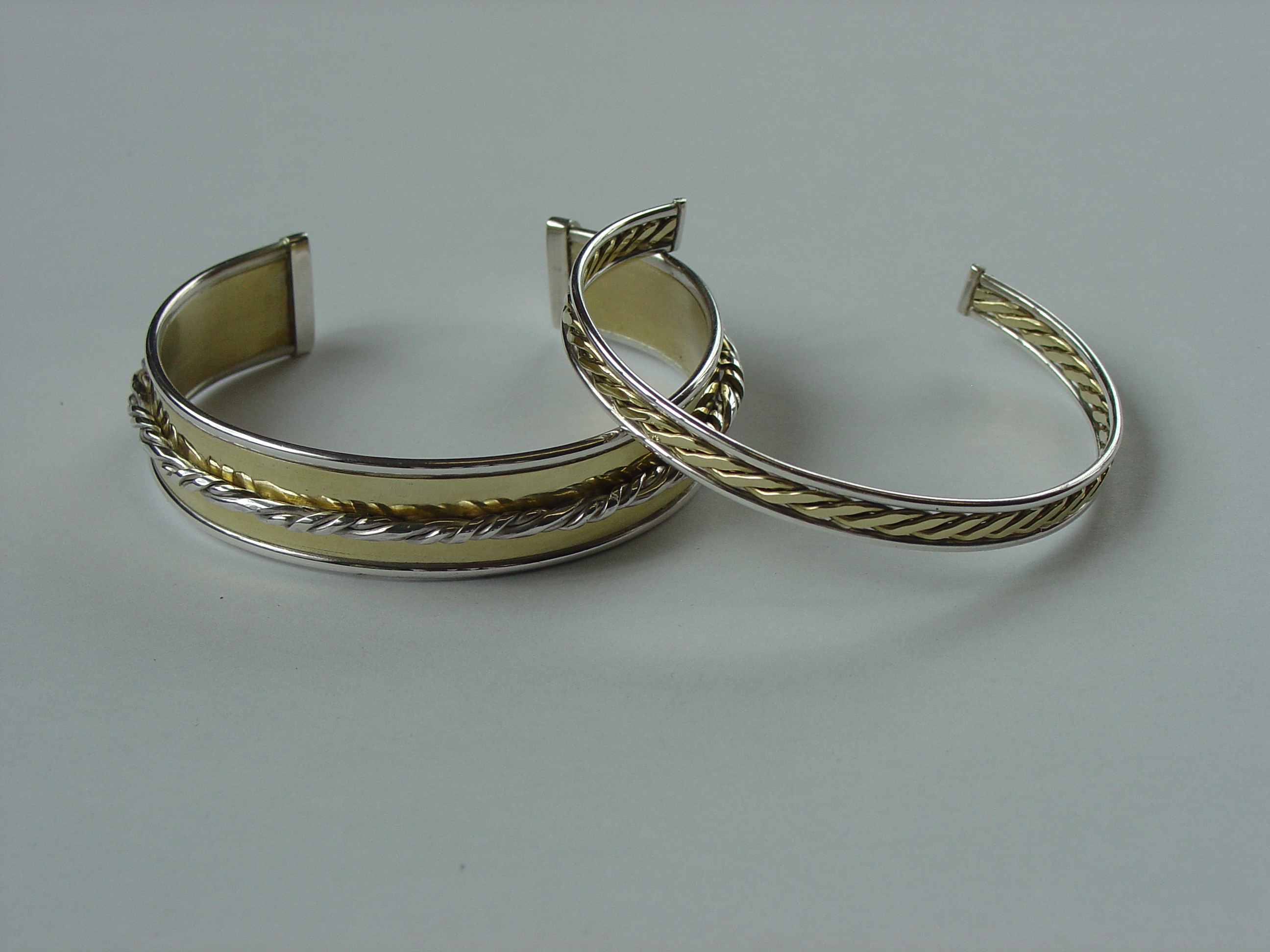 Silver and brass bangles