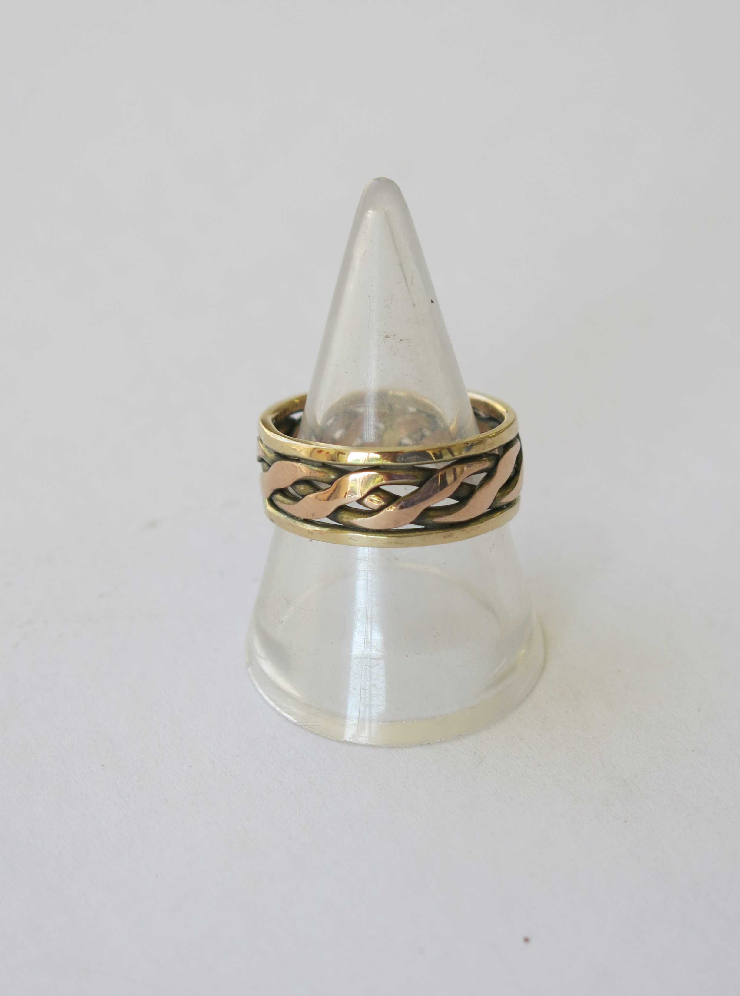 9ct yellow and rose gold twist ring (to order)