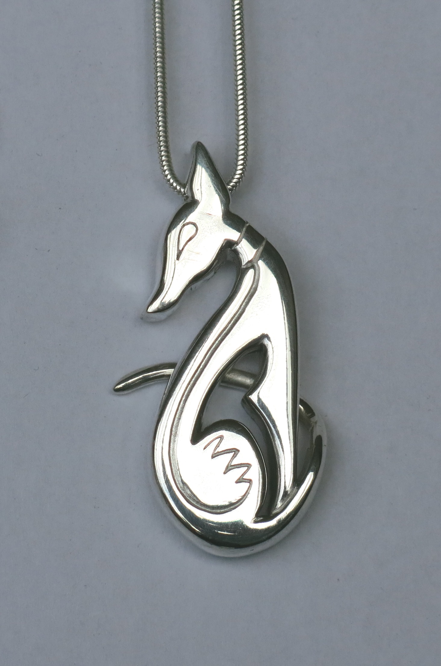 Silver dog pendant
