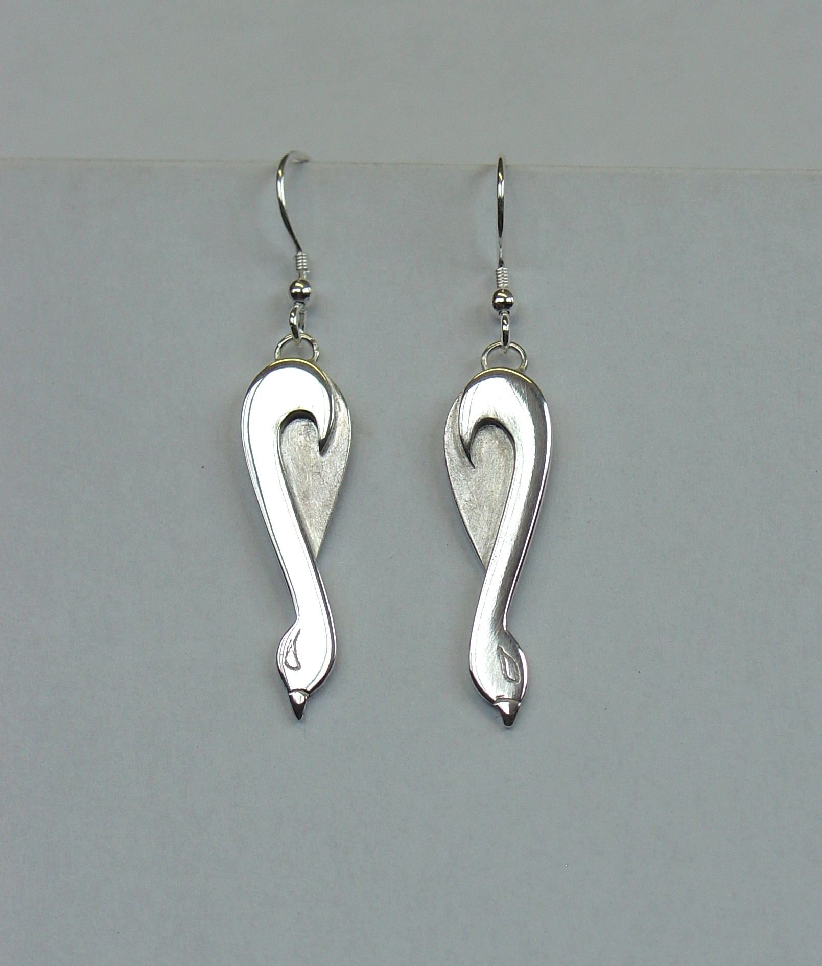 Silver bird earrings