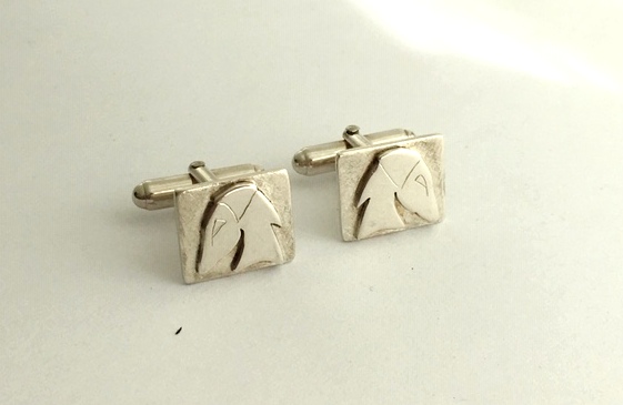 Silver Dog heads cufflinks